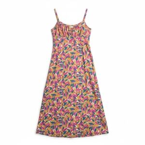 chinese dress ladies Serena Cotton Tie Maxi Dress-Bright Blue, Botanic Blush